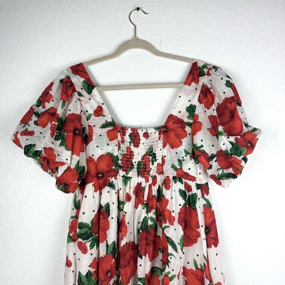 Anthropologie Maeve Red and Green Floral Dress - Picture 7 of 9